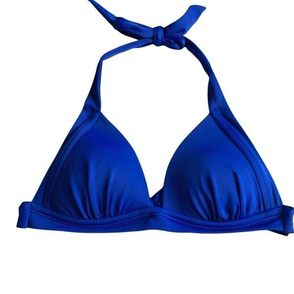 NWT Arizona Jean Co. Royal Blue Pleated Bikini Top - XS